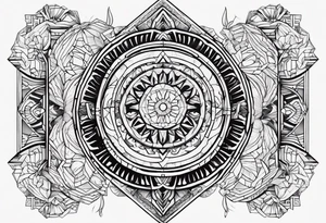 illustration for modern Geometric Shaped Tattoo signifying Strenth, Determination, Will Power and Courage tattoo idea