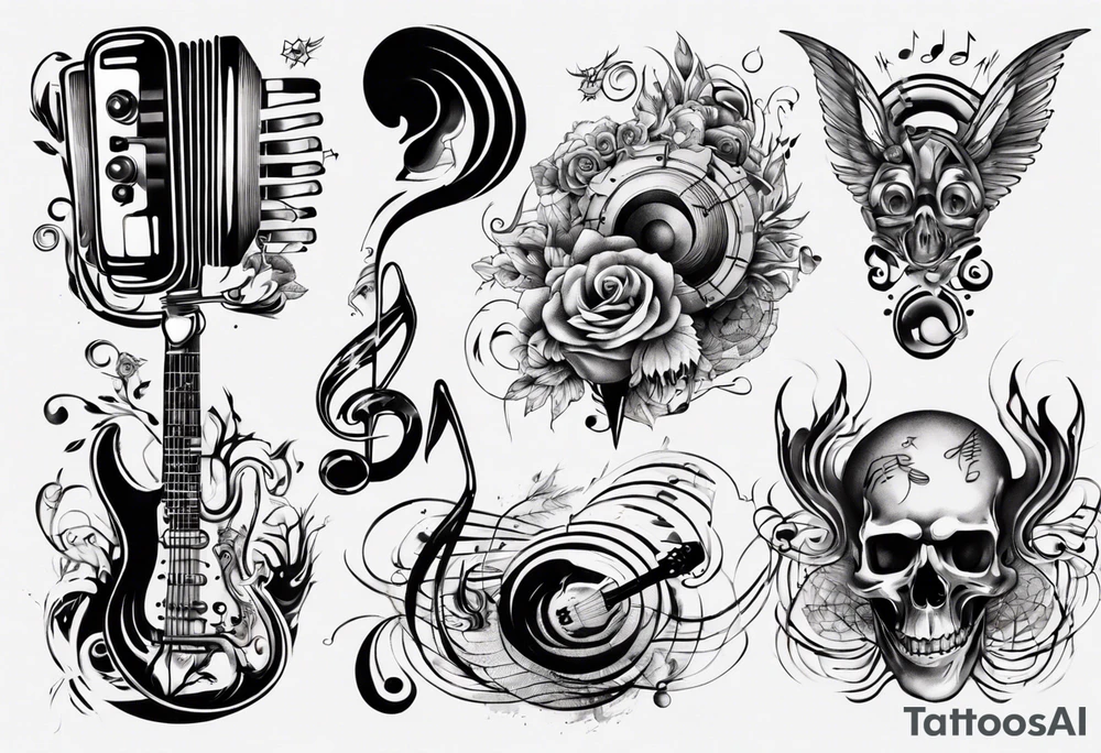 music sound tattoo idea