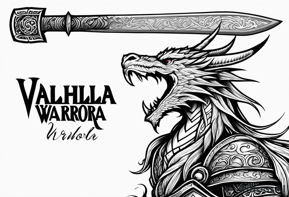 Valhalla  warrior   Sword axe
 Dragon tattoo idea