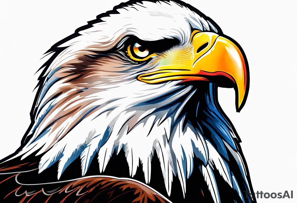 Bald eagle with a 737 American Airlines Plane tattoo idea