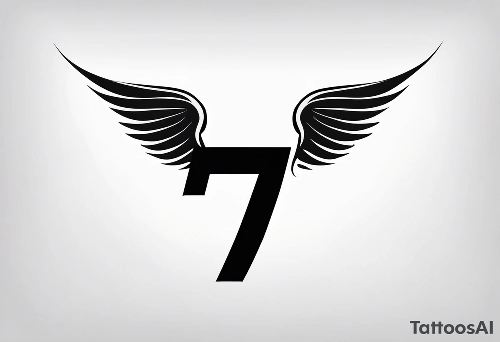 Number 5 with wings tattoo idea