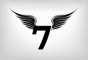 Number 5 with wings tattoo idea