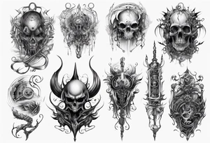 dark fantasy long tattoo tattoo idea
