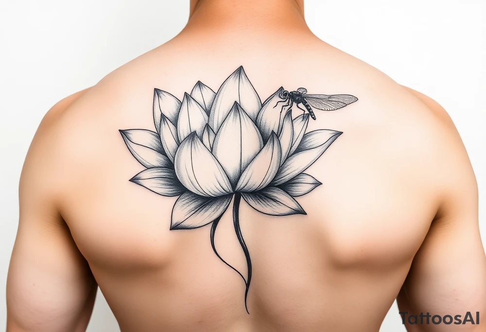 Lotus flower and dragonfly tattoo idea