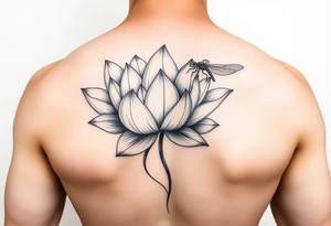 Lotus flower and dragonfly tattoo idea