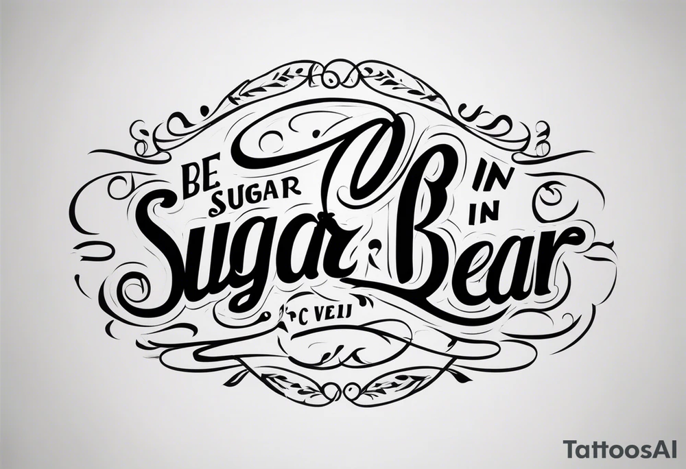 Sugar Bear in Italic script tattoo idea