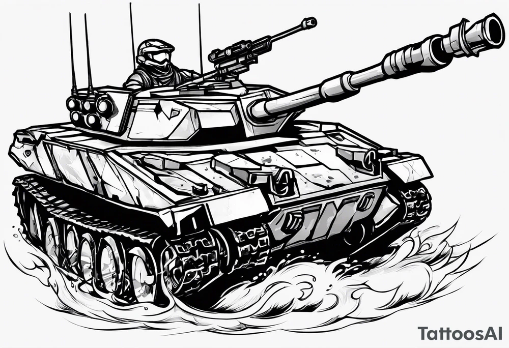 Small to medium sized tattoo of a halo 3 scorpion tank. Make sure you use the actual design of the halo 3 tank. Have the tank trampling over the word "everything" in the halo 3 font. Add the text word 'everything' to the bottom tattoo idea