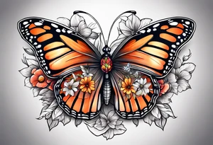 animal butterfly , flower tattoo idea