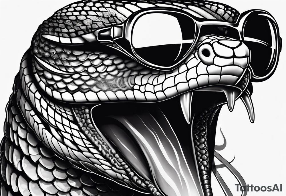 Cobra with sunglasses wrapping around my arm tattoo idea