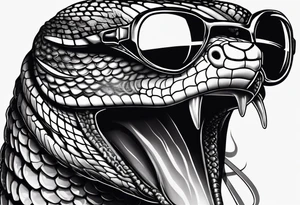 Cobra with sunglasses wrapping around my arm tattoo idea