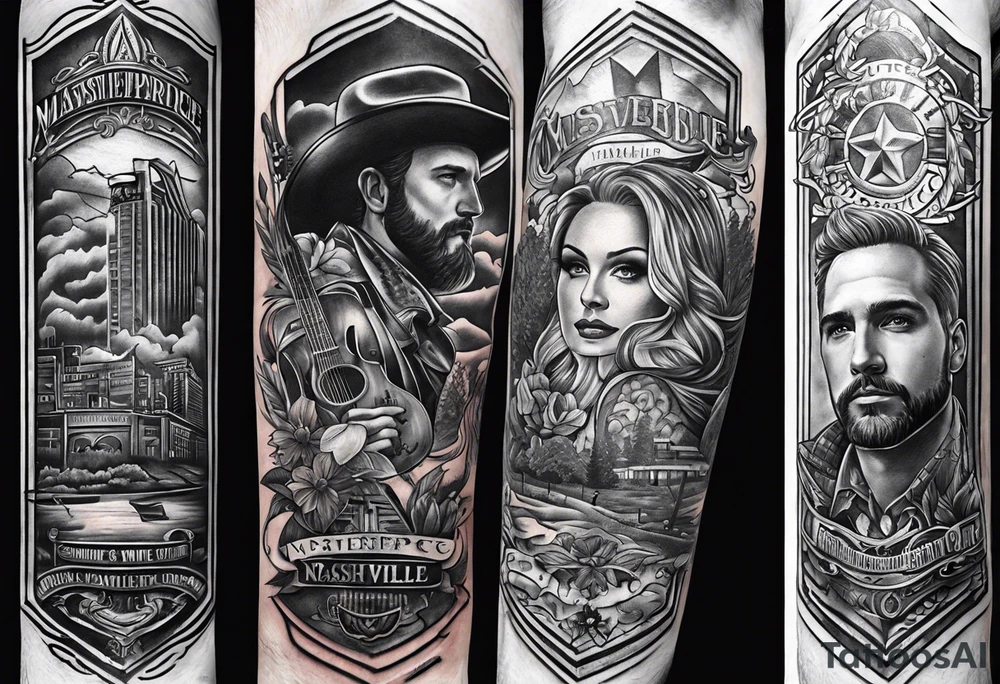 Country music Nashville tennessee tattoo idea