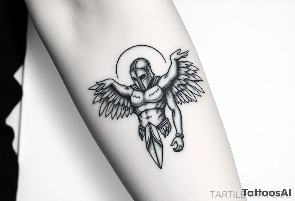 spartan angel tattoo idea