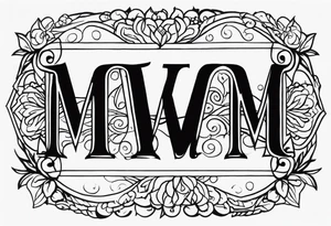 Draw the initials M.H. & M.E.  accompanied by the writing simul in aeternum tattoo idea