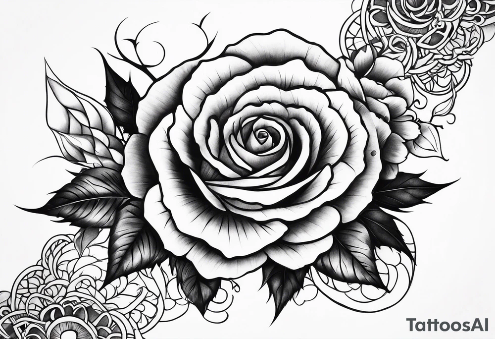 Arm, rose, thorns tattoo idea