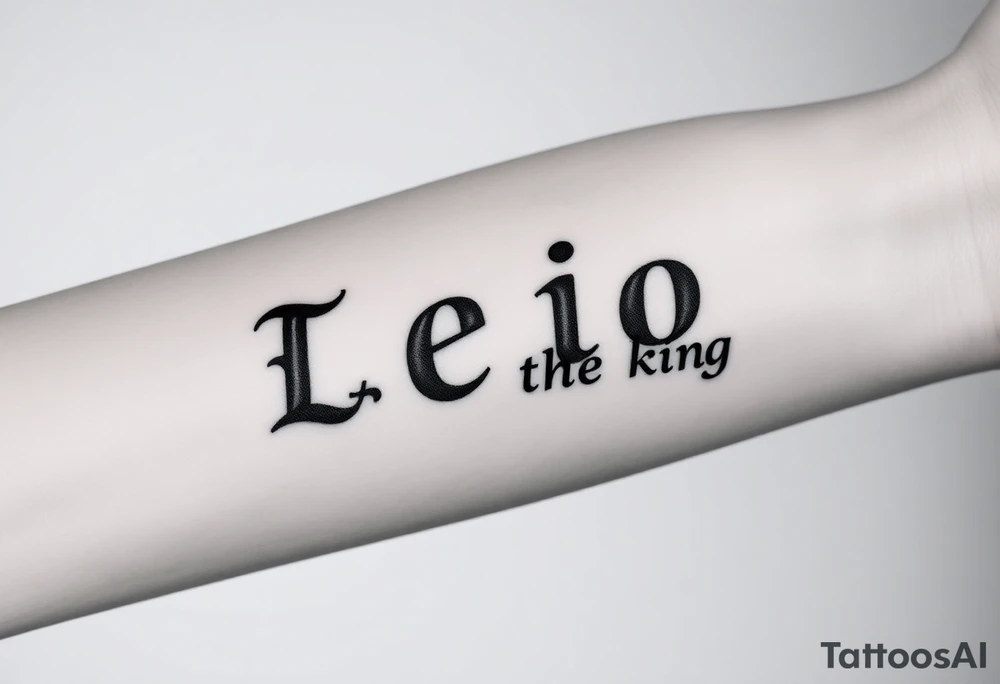 Fancy style "leo" fir lion the king birth
 sign tattoo idea