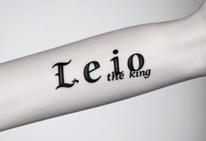 Fancy style "leo" fir lion the king birth
 sign tattoo idea