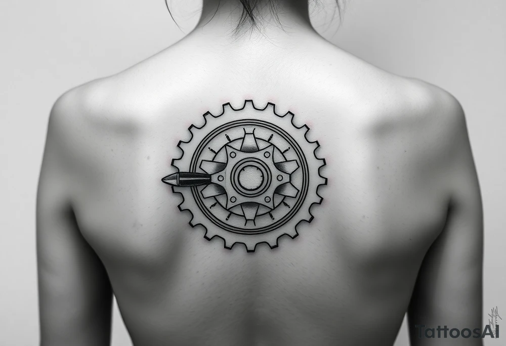 bicycle cog with bullets tattoo idea