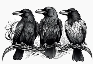 3 ravens made of Celtics knots tattoo idea