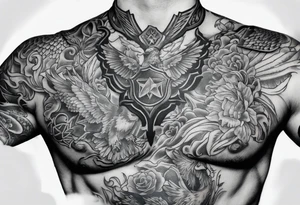 Chest tattoo that looks like my skin is being ripped off to reveal an Army uniform under it. tattoo idea