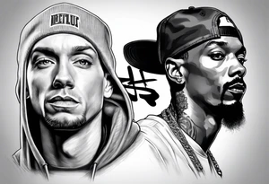 Eminem and snoop dog full leg sleeve tattoo idea