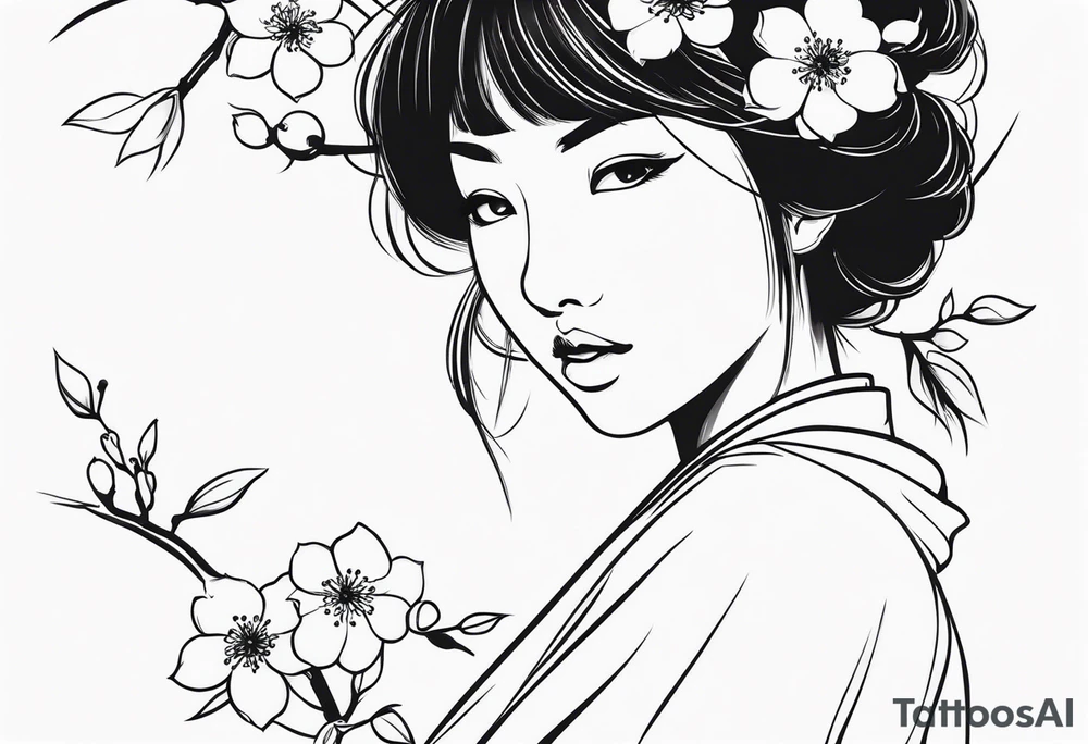 梅寒不賣香 in vertical with plum blossom tattoo idea