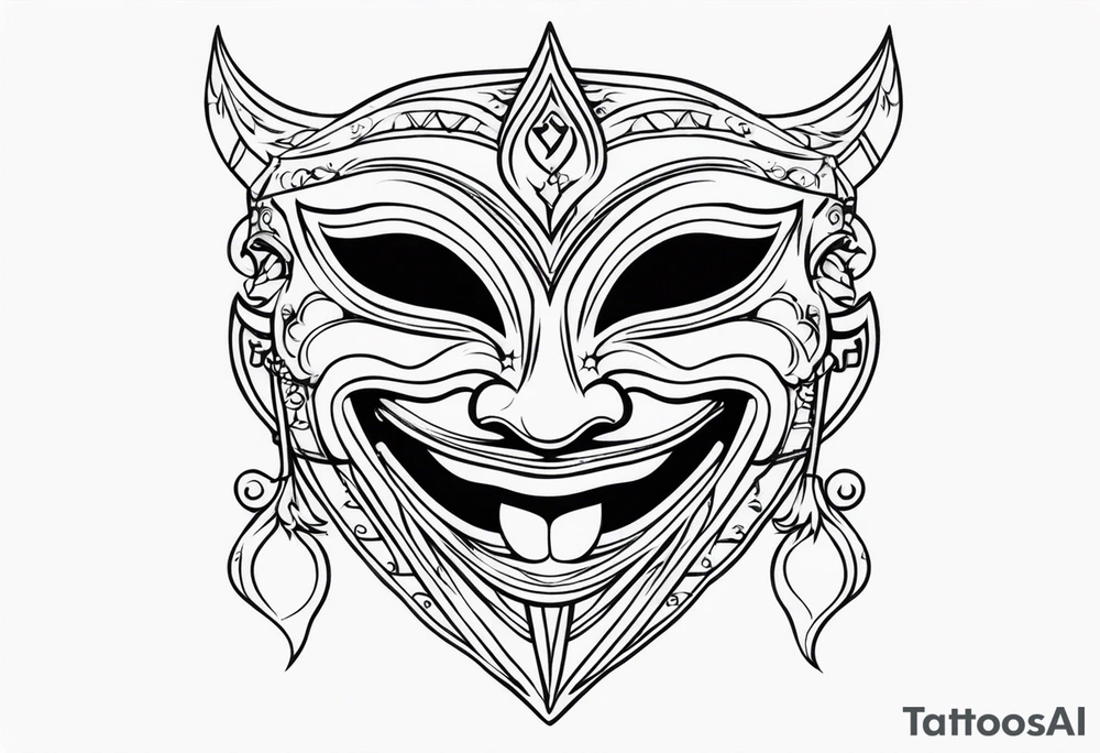 Gothic Laughing mask tattoo idea