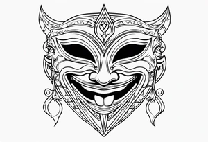 Gothic Laughing mask tattoo idea
