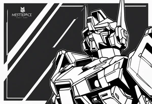 gundam cat wrist tattoo black and white minimalistic tattoo idea