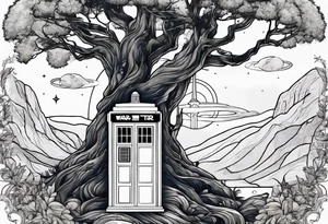 Tree with Star wars and a tardis tattoo idea