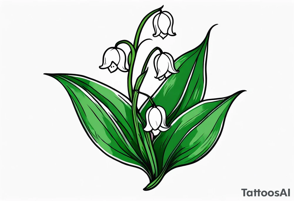Neo traditional lily of the valley tattoo idea