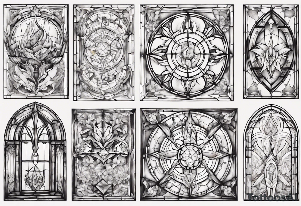Stained glass window tattoo idea