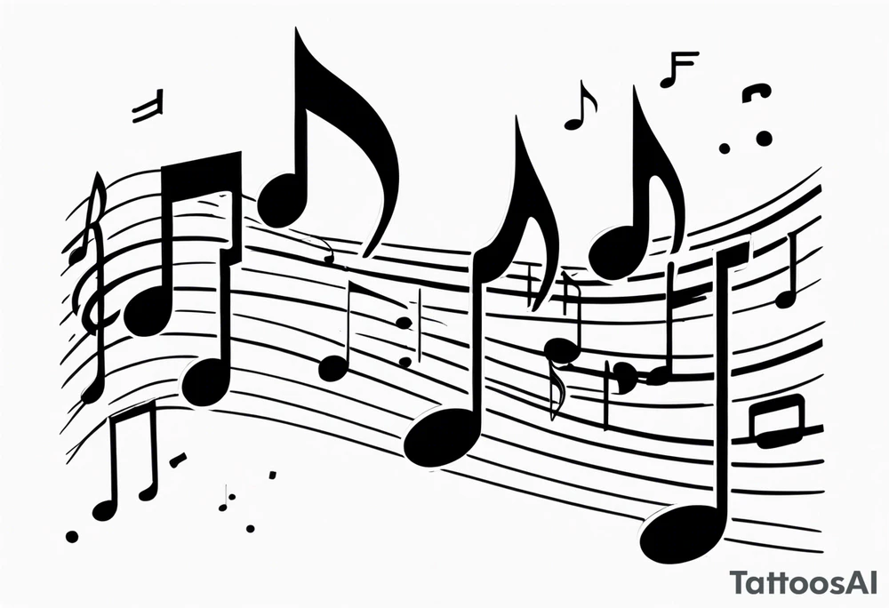 Musical notes incorporating the letters R and L tattoo idea