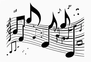 Musical notes incorporating the letters R and L tattoo idea