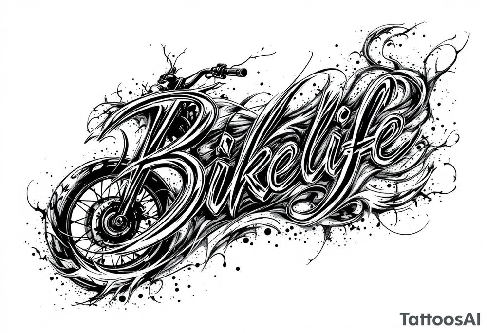 Bikelife tattoo simple text only tattoo idea