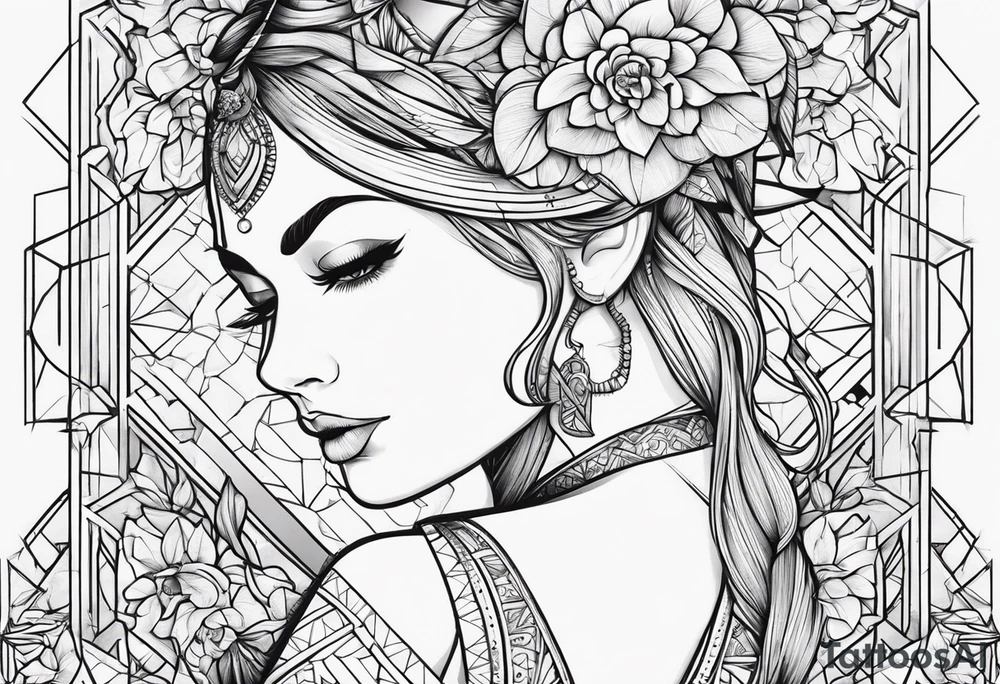 Immagine con acchiappa sogni e doppia personalità tattoo idea Immagine con acchiappa sogni e doppia personalità tattoo idea