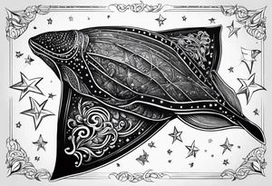Stingray with stars tattoo idea