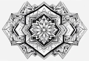 Hexagon linked ice crystal cloud tattoo idea