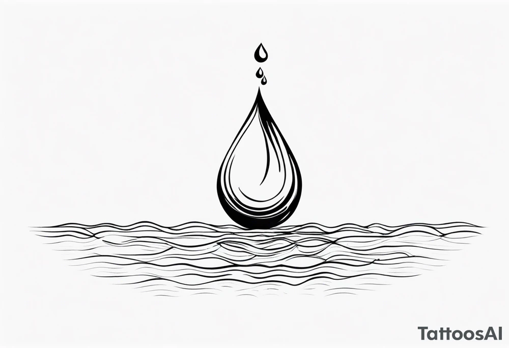 water drop falling into ocean tattoo idea
