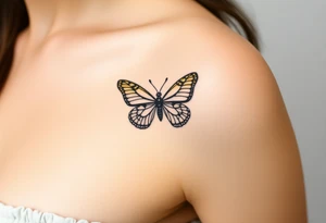 yellow butterfly tattoo idea
