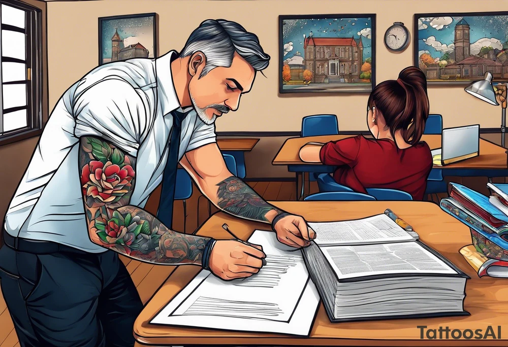 school teacher with tattoos tattoo idea