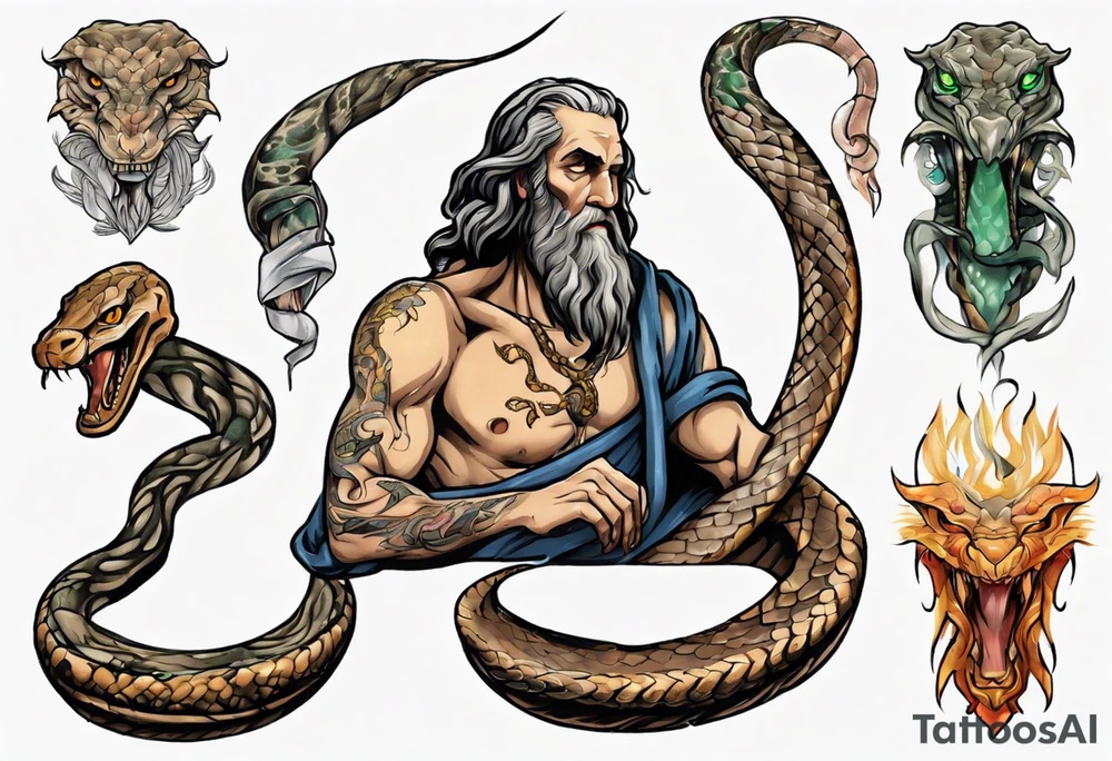Moses with snake tattoo idea