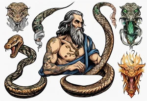 Moses with snake tattoo idea