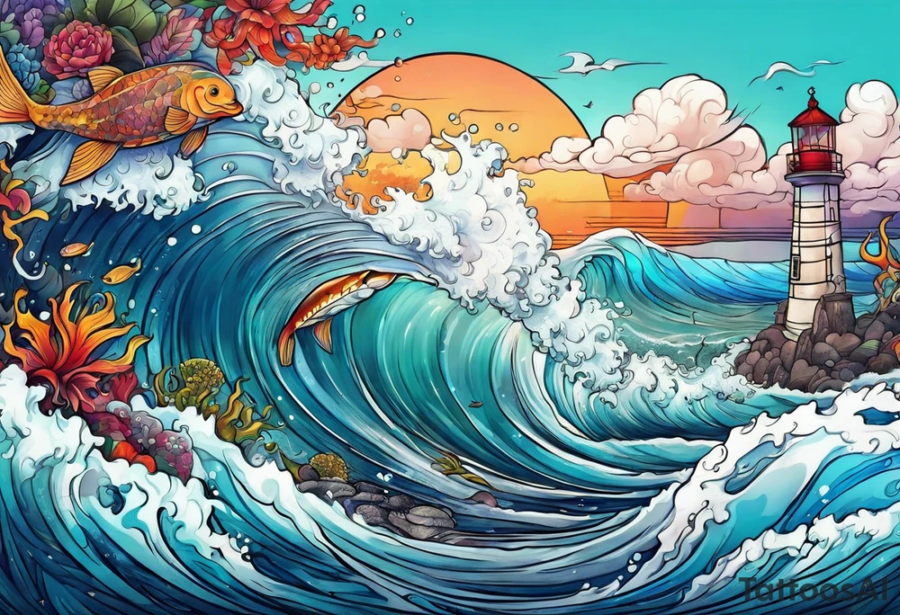 Ocean vibes tattoo idea
