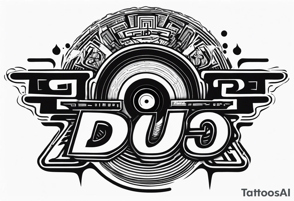 dj text tattoo idea