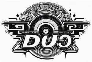 dj text tattoo idea
