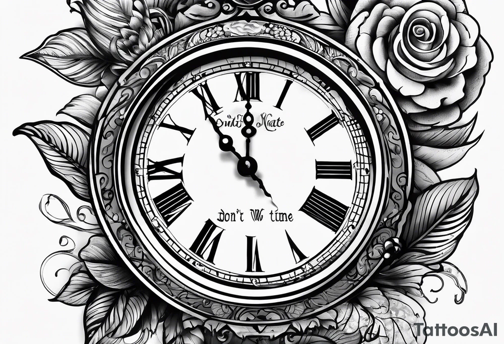 Text of: Don't wate your time looking back, you're not going that way tattoo idea