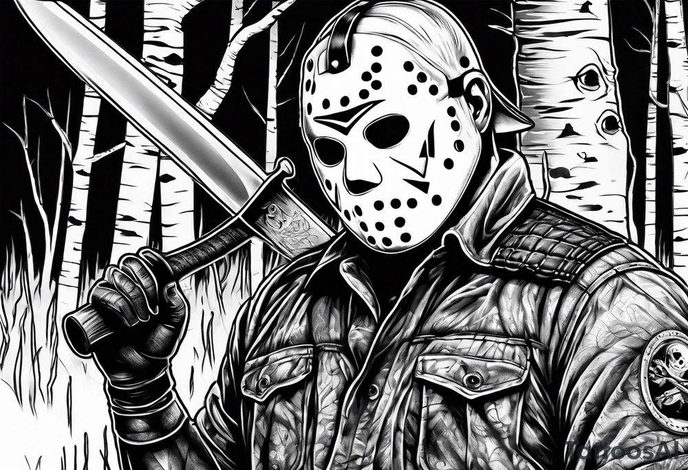 camp crystal lake and jason vorhees tattoo idea
