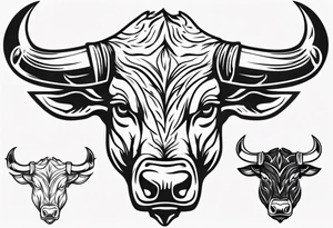 Bull head, tree outline, hockey, Finland tattoo idea