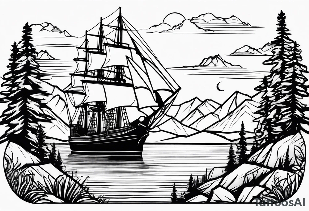 small colorado mountains and a small navy ship tattoo idea small colorado mountains and a small navy ship tattoo idea