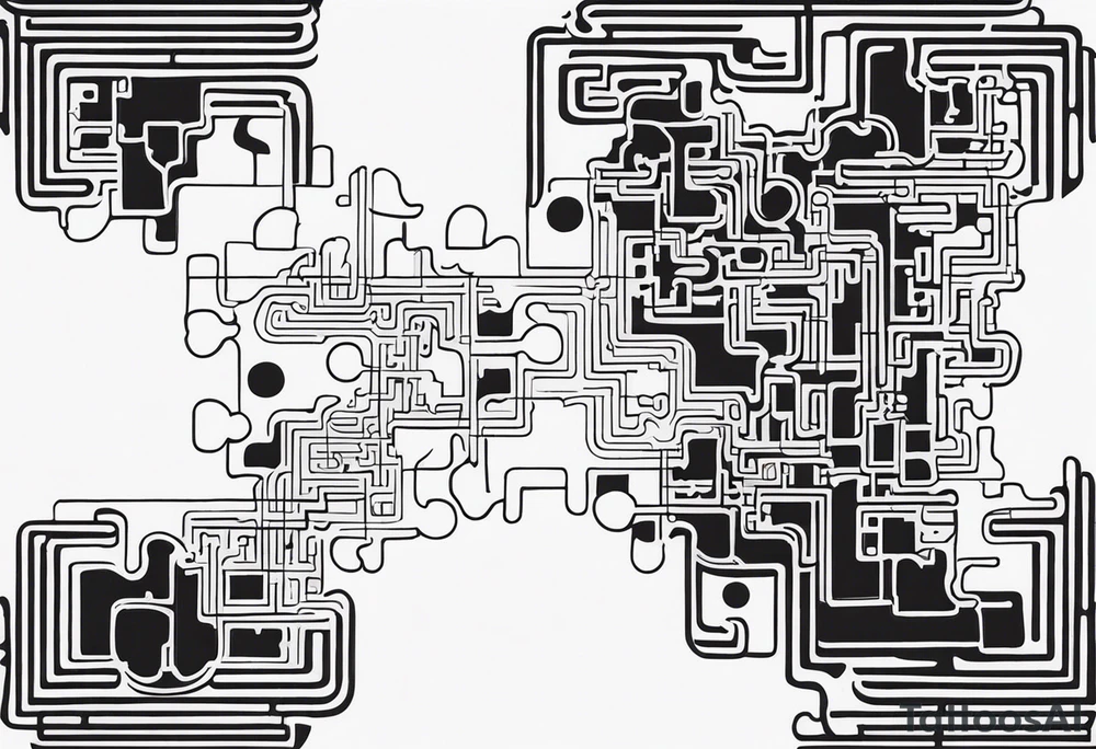 Jigsaw puzzle piece with circuits as the background tattoo idea Jigsaw puzzle piece with circuits as the background tattoo idea